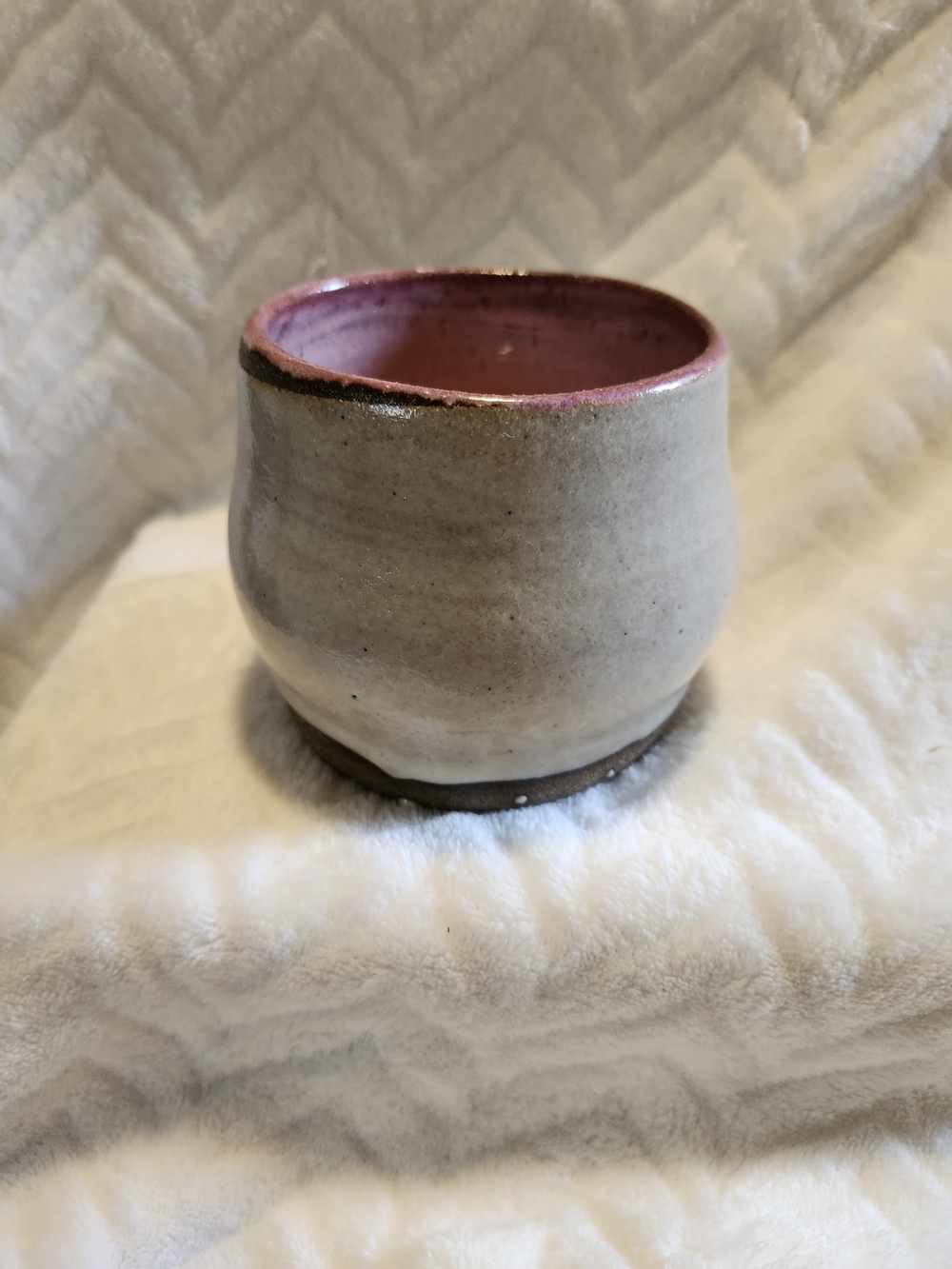 Handmade Ceramic Cup with Pink Interior